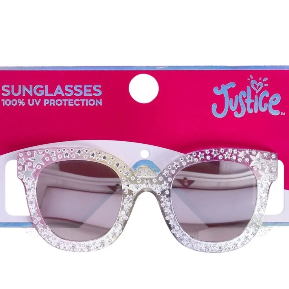 Justice Kids' Sparkly Sunglasses - Silver Glitter